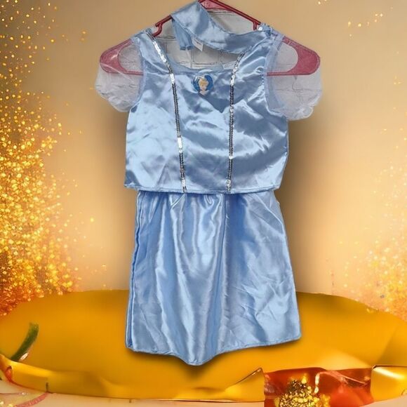 Disney Cinderella Princess Dress Girls Size 4-6/6X Blue Fantasy Play Costume - Picture 1 of 10